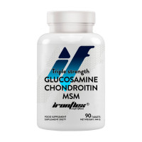 Для суставов и связок, Triple Strength Glucosamine Chondroitin MSM, IronFlex, 90 таблеток
