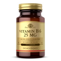 Вітаміни, Vitamin B6 25 mg, Solgar, 100 таблеток
