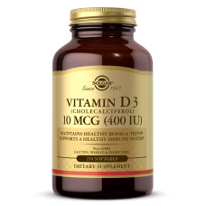 Vitamin D3 10 mcg (400 IU) (250 softgels)