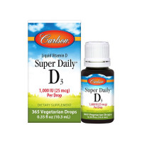 Вітаміни та мінерали, Super Daily D3 Liquid 1000 IU, Carlson Labs, 10,3 мл