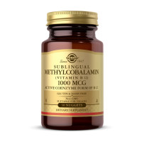 Витамины, Sublingual Methylcobalamin (Vitamin B 12) 1000 mcg, Solgar, 30 пастилок