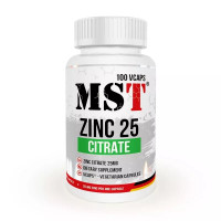 Цинк, Zinc 25 Citrate, MST, 100 капсул