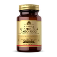 Вітаміни, Vitamin B-12 5000 mcg megasorb, Solgar, 30 пастилок