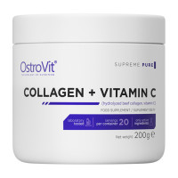 Коллаген, Collagen + Vitamin C, OstroVit, 200 г (Без вкуса)