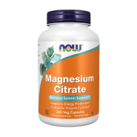 Магній, Magnesium Citrate, NOW, 240 капсул