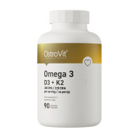 Омега-3, Omega 3 D3 + K2, OstroVit, 90 капсул