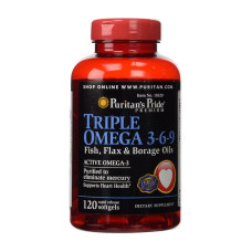 Triple Omega 3-6-9 Fish, Flax & Borage Oils (120 softgels)