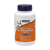 Амінокислоти, L-Theanine 200 mg Double Strength, NOW, 120 капсул