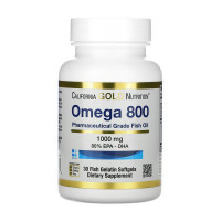 Омега-3, Omega 800, California Gold Nutrition, 30 капсул