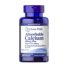 Absorbable Calcium 600 mg plus Magnesium & Vitamin D3 (60 softgels)