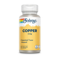Витамины и минералы, Copper 2 mg, Solaray, 100 капсул