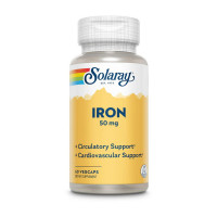 Залізо, Iron 50 mg, Solaray, 60 капсул