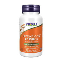 Добавка для здоровья, Probiotic-10 25 Billion, NOW, 100 капсул