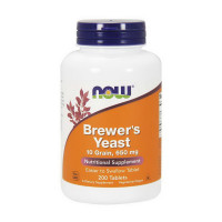 Добавка для здоровья, Brewer's Yeast 10 Grain, 650 mg, NOW, 200 таблеток