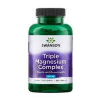 Магний, Triple Magnesium Complex 400 mg, Swanson, 100 капсул