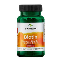 Биотин, Biotin 5,000 mcg, Swanson, 100 капсул