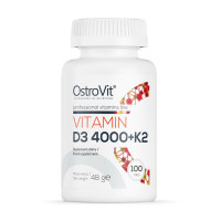 Витамины, Vitamin D3 4000 + K2, OstroVit, 100 таблеток