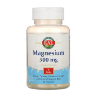 Магній, Magnesium 500 mg, KAL, 60 таблеток