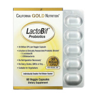 Добавка для здоровья, LactoBif Probiotics 30 Billion, California Gold Nutrition, 60 капсул