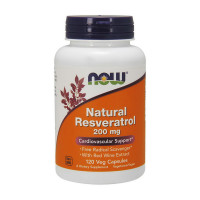 Добавка для здоров'я, Natural Resveratrol 200 mg, NOW, 120 капсул