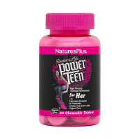 Мультивітаміни, Power Teen for Her multivitamin, Natures Plus, 60 жувальних таблеток (Лісова ягода)