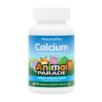 Кальций, Animal Parade Calcium chewable for children sugar free, Natures Plus, 90 таблеток (Ванильное мороженое)