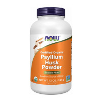 Добавка для здоровья, Psyllium Husk Organic Powder, NOW, 340 г