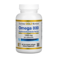 Омега-3, Omega 800, California Gold Nutrition, 90 капсул
