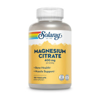 Магній, Magnesium Citrate 400 mg, Solaray, 180 капсул