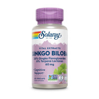 Добавка для здоровья, Ginkgo Biloba Leaf Extract, Solaray, 60 капсул