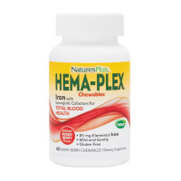 Добавка для здоров'я, Hema-Plex Iron, Natures Plus, 60 жувальних таблеток (Ягідний мікс)