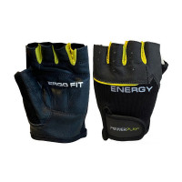 Перчатки для тренировок, Fitness Gloves Black-Yellow, PowerPlay, размер M