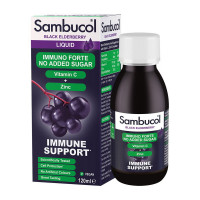 Добавка для здоров'я, Immuno Forte No Added Sugar + Vitamin C + Zinc Liquid, Sambucol, 120 мл