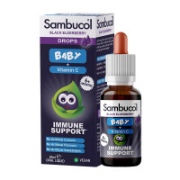 Добавка для здоров'я, Black Elderberry Drops For Babys + Vitamin C, Sambucol, 20 мл