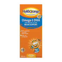 Омега-3, Omega-3 DHA + Vits A,C & D Brain Support, Haliborange, 300 мл (Апельсин)