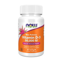 Витамины, Vitamin D-3 50000 IU, NOW, 50 капсул