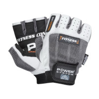 Рукавички для тренувань, Fitness Gloves White-Grey 2300, Power System, розмір S