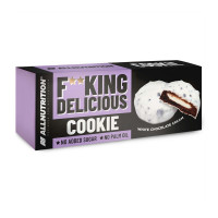 Протеїновий батончик, Fit King Delicious Cookie, All Nutrition, 128 г (Крем із білого шоколаду)
