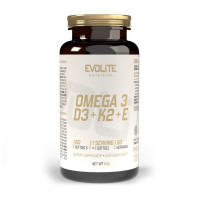 Омега-3, Omega 3+D3+K2MK7+E, Evolite Nutrition, 60 капсул