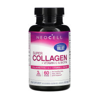 Колаген, Super Collagen + Vitamin C & Biotin, NeoCell, 180 таблеток