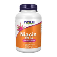 Вітаміни та мінерали, Niacin 500 mg, NOW, 250 таблеток