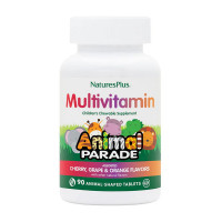 Витамины, Animal Parade Children's Multi-vitamin, Natures Plus, 90 таблеток (Вишня, виноград и апельсин)