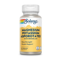 Магній, Magnesium Potassium Asportates, Solaray, 60 капсул