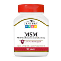 Для суставов и связок, MSM 1000 mg, 21st Century, 90 таблеток