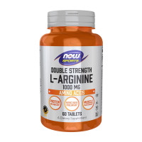 Аргинин, L-Arginine Double Strength 1000 mg, NOW, 60 таблеток