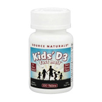 Вітаміни та мінерали, Kids D3 Fast Melt, Source Naturals, 100 таблеток (Чорна черешня)