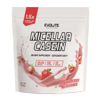 Казеин, Micellar Casein, Evolite Nutrition, 1 кг (Клубничный молочный коктейль)