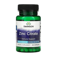 Цинк, Zinc Citrate 50 mg, Swanson, 60 капсул