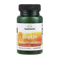 Біотин, Biotin 10,000 mcg, Swanson, 60 капсул