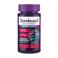 Добавка для здоров'я, Black Elderberry Immune & Mucous, Sambucol, 30 жувальних цукерок